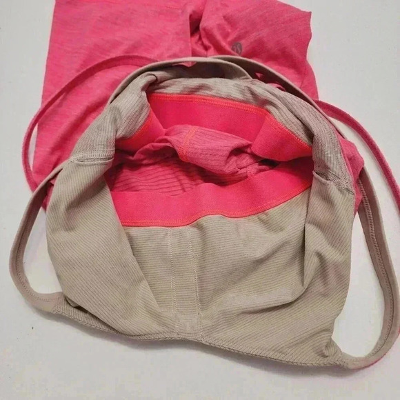 Lululemon Womens Pink Strappy Tank Top With Built-In Bra Size 8 - Picture 4 of 6